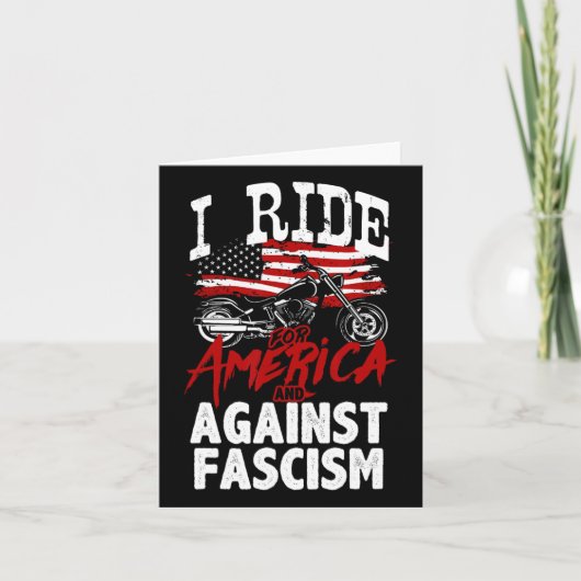 トランプ反対 バイカー 抵抗 ファシズム抗議 カード (正面)