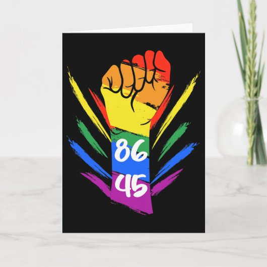 トランプ反対 8645 LGBTQ+  カード (正面)