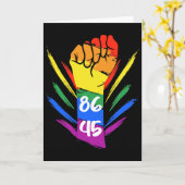 トランプ反対 8645 LGBTQ+  カード (黄色い花)