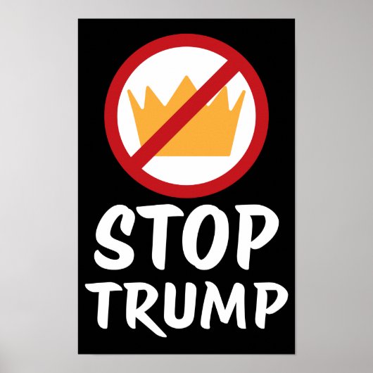 トランプ反対 NO KINGS STOP TRUMP Anti-Trump | 赤黄青 | 抗議 ポスター (正面)
