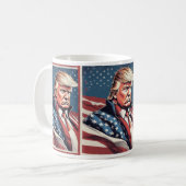 トランプ叙事詩アメリカ国旗のマグカップ コーヒーマグカップ (正面左)