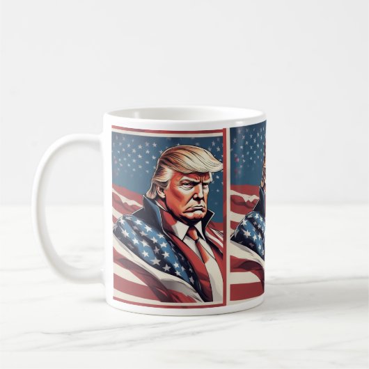 トランプ叙事詩アメリカ国旗のマグカップ コーヒーマグカップ (左)