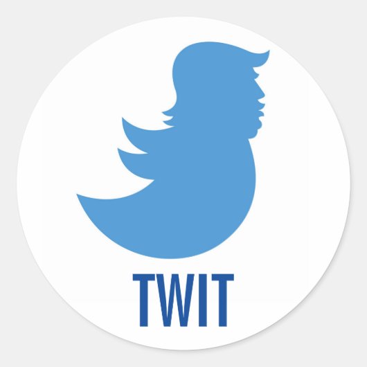 トランプ吸スステッカー： "TWIT" ラウンドシール (正面)