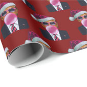 トランプ吹のバブルガムクリスマス ラッピングペーパー (ロールコーナー)
