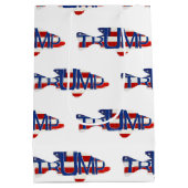 トランプ国旗の魚デザイン ミディアムペーパーバッグ (裏面)