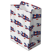 トランプ国旗の魚デザイン ミディアムペーパーバッグ (裏面アングル)