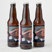 トランプ国旗を敬礼する ビールラベル (ボトル)