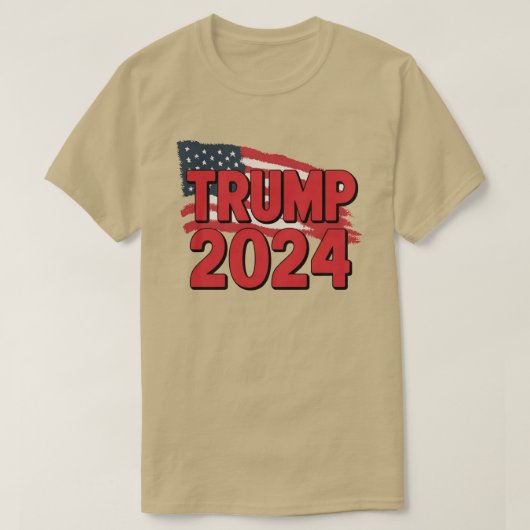 トランプ国旗2024トランプ2024 Tシャツアメリカ国旗 Tシャツ (デザイン正面)