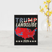トランプ地すべり2024選挙人地図トランプ勝者(o) カード (黄色い花)