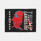 トランプ地すべり2024選挙人地図トランプ勝者(o) フリースブランケット (正面(横))