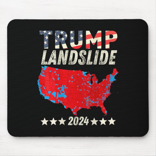 トランプ地すべり2024選挙人地図トランプ勝者(o) マウスパッド (正面)