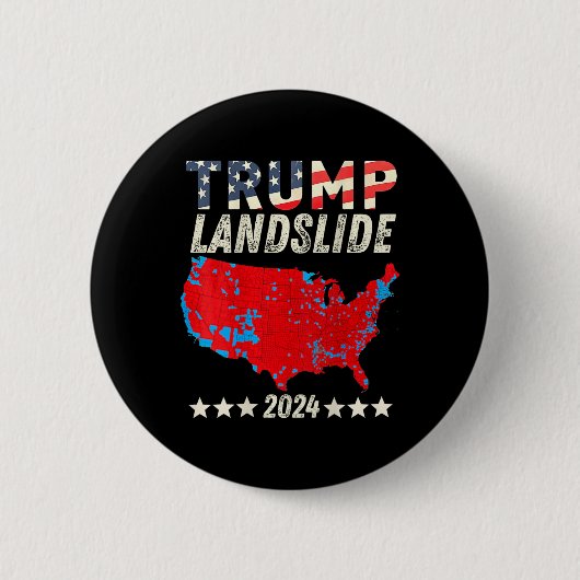 トランプ地すべり2024選挙人地図トランプ勝者(o) 缶バッジ (正面)
