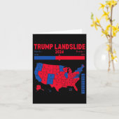 トランプ地すべり2024選挙地図312勝利地図 カード (黄色い花)