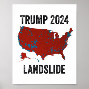 トランプ地滑り選挙地図2024プロおもしろいトランプ ポスター