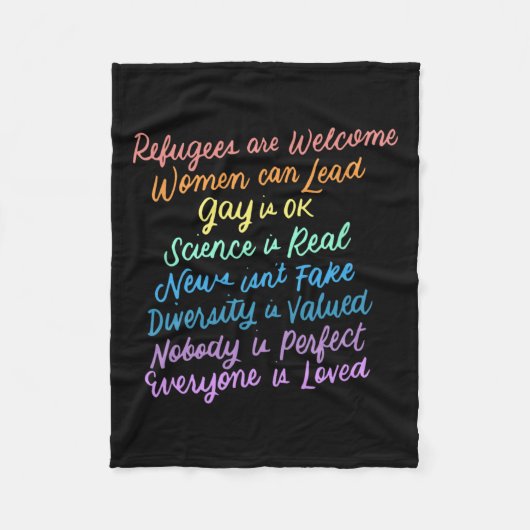 トランプ多様性科学難民が女性を愛する権利 フリースブランケット (正面)