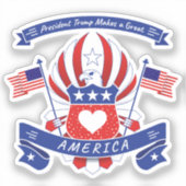 トランプ大統領がアメリカを素晴らし作る シール (正面)