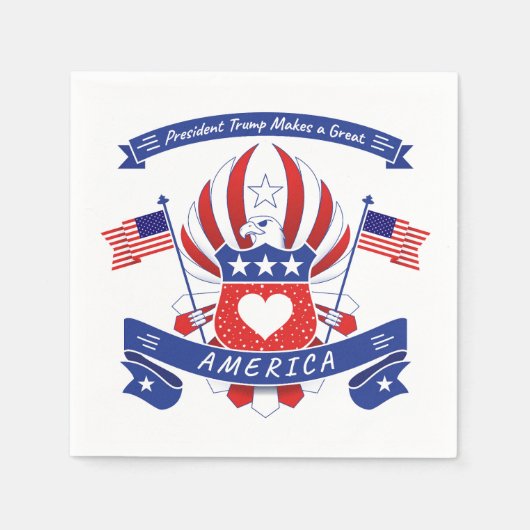 トランプ大統領がアメリカを素晴らし作る スタンダードカクテルナプキン (正面)