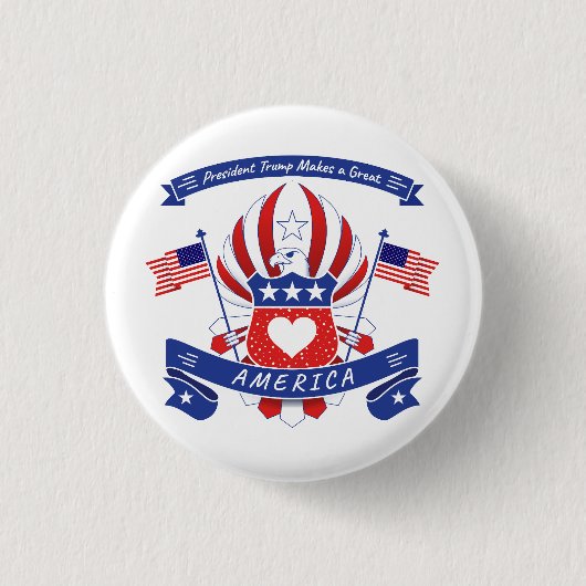 トランプ大統領がアメリカを素晴らし作る 缶バッジ (正面)