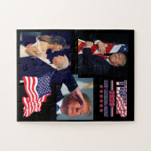 トランプ大統領がアメリカ国旗を掲げる ジグソーパズル (横)