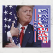 トランプ大統領がアメリカ国旗を掲げる スパークリングワインラベル (シングルラベル)