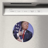 トランプ大統領がアメリカ国旗を掲げる マグネット (インサイチュ (食洗機))