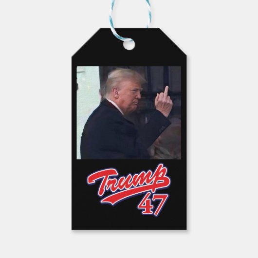 トランプ大統領が中指を立てる ギフトタグ (正面)