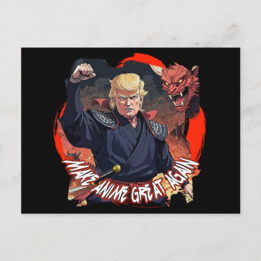 トランプ大統領が再びアニメ素晴らしを作る ポストカード (正面)