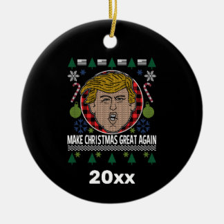 トランプ大統領が再びクリスマス素晴らしを祝う セラミックオーナメント