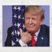 トランプ大統領が旗を掲げる ビールラベル (シングルラベル)