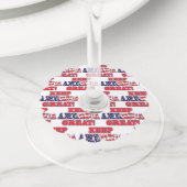 トランプ大統領が旗を掲げる ワイングラスタグ (クローズアップ)