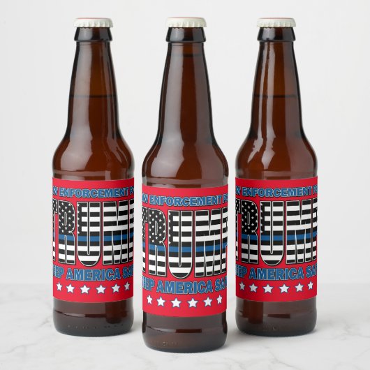 トランプ大統領が法執行を支持 ビールラベル (ボトル)