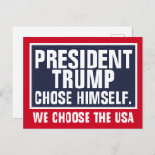 トランプ大統領が自らを選び、我々がアメリカを選ぶ ポストカード (正面/裏面)