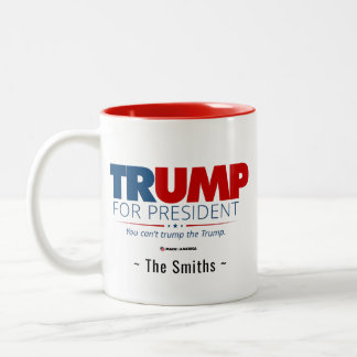 トランプ大統領にあなたの苗字を ツートーンマグカップ