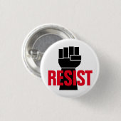 トランプ大統領に対抗する – アンチトランプ黒拳 缶バッジ (正面&裏面)