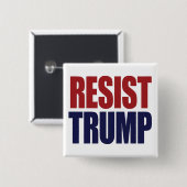 トランプ大統領に抵抗せよ - トランプに反対 缶バッジ (正面&裏面)