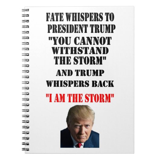 トランプ大統領に運命が囁く ノートブック (正面)