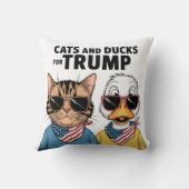 トランプ大統領のための猫とアヒル クッション (裏面)