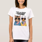 トランプ大統領のための猫とアヒル Tシャツ (正面)
