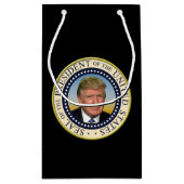 トランプ大統領の写真シ大統領のール スモールペーパーバッグ (裏面)