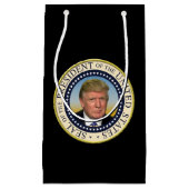 トランプ大統領の写真シ大統領のール スモールペーパーバッグ (正面)