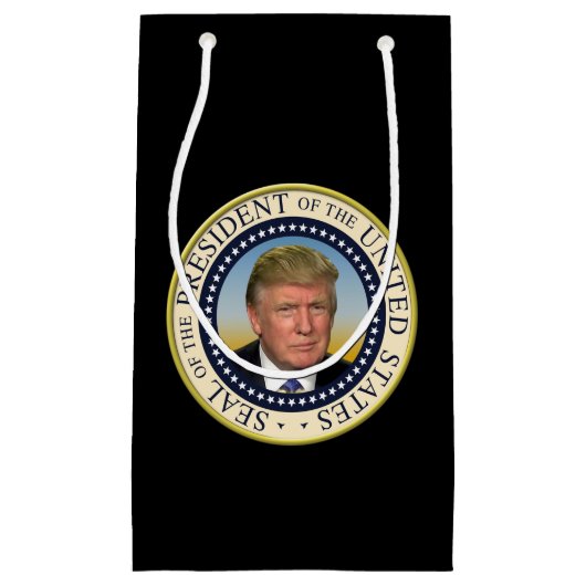 トランプ大統領の写真シ大統領のール スモールペーパーバッグ (正面)