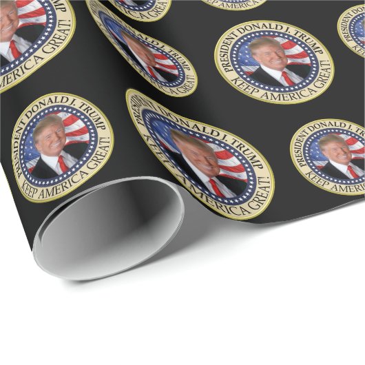トランプ大統領の写真シ大統領のール ラッピングペーパー (ロールコーナー)