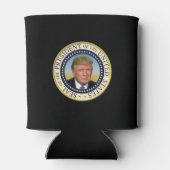 トランプ大統領の写真シ大統領のール 缶クーラー (裏面)