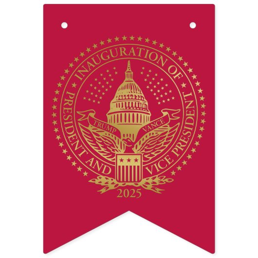 トランプ大統領の第2次就任のシール バンティングフラッグ (第1の旗)