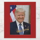 トランプ大統領の署名3 ワインラベル (シングルラベル)