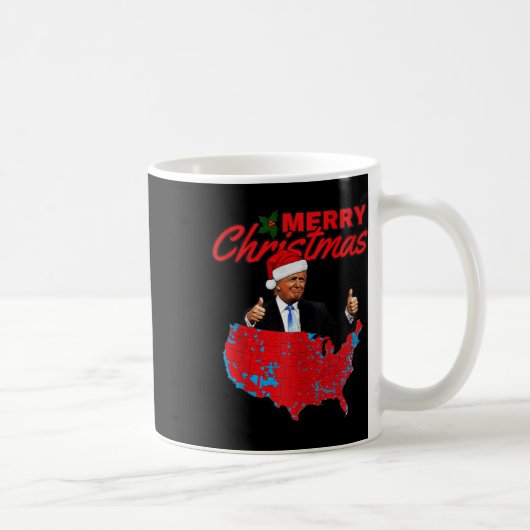 トランプ大統領の選挙結果マップおもしろいChri コーヒーマグカップ (右)