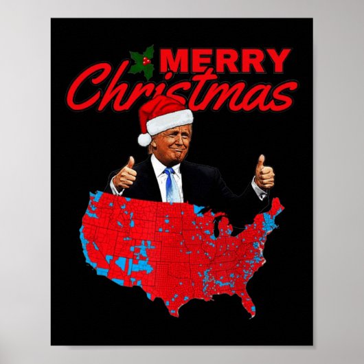 トランプ大統領の選挙結果マップおもしろいChri ポスター (正面)