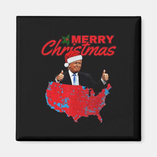 トランプ大統領の選挙結果マップおもしろいChri マグネット (正面)