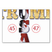 トランプ大統領の💪金ゴールドUSA テーブルナンバー (裏面)