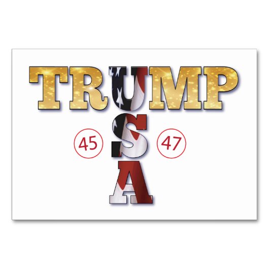 トランプ大統領の💪金ゴールドUSA テーブルナンバー (正面)